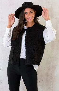 Gilet Pocket Teddy Zwart -Kleding Promotie Winkel Gilet Pocket Teddy Zwart 4 586x900 3