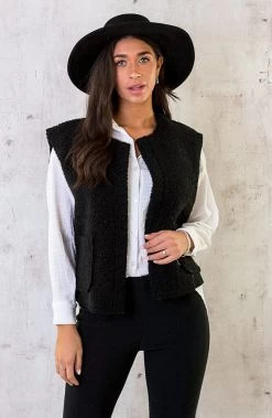 Gilet Pocket Teddy Zwart -Kleding Promotie Winkel Gilet Pocket Teddy Zwart 5 586x900 1