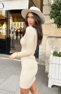 Gouden Lurex Knopen Jurk -Kleding Promotie Winkel Gouden Lurex Knopen Jurk 5 586x900 1