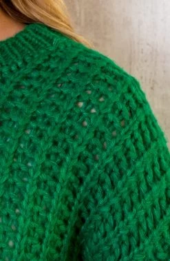 Grofgebreide Oversized Trui Bright Green -Kleding Promotie Winkel Grofgebreide Oversized Trui Bright Green 3 586x900 1