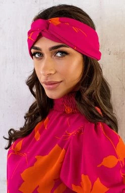Haarband Print Roze Oranje