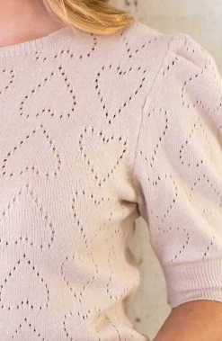 Hartjes Knitted Pofmouwen Top Beige 13 Hartjes Knitted Pofmouwen Top Beige -Kleding Promotie Winkel Hartjes Knitted Pofmouwen Top Beige 4 586x900 1