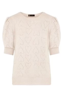 Hartjes Knitted Pofmouwen Top Beige 16 Hartjes Knitted Pofmouwen Top Beige -Kleding Promotie Winkel Hartjes Knitted Pofmouwen Top Beige 586x900 1