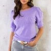 Hartjes Knitted Pofmouwen Top Lila -Kleding Promotie Winkel Hartjes Knitted Pofmouwen Top Lila 4 586x900 1