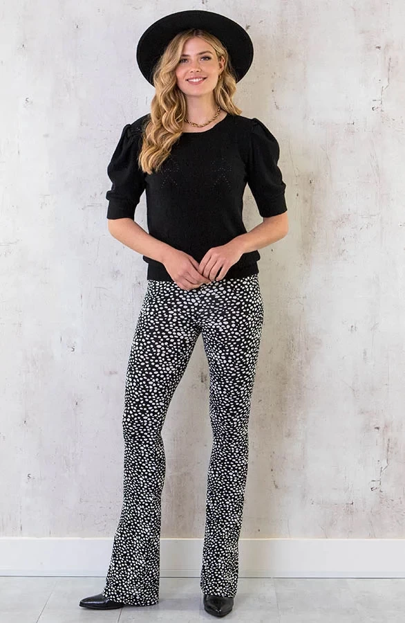 Hartjes Knitted Pofmouwen Top Zwart 12 Hartjes Knitted Pofmouwen Top Zwart - Afbeelding 10