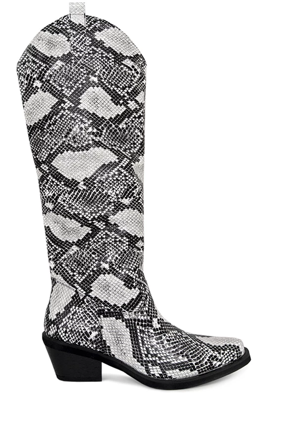 Hoge Laarzen Met Slangenprint 3 Hoge Laarzen Met Slangenprint