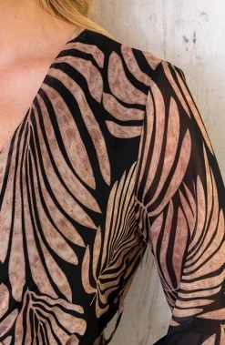 Maxi Jurk Leaves Zwart -Kleding Promotie Winkel IMG9602 586x900 1