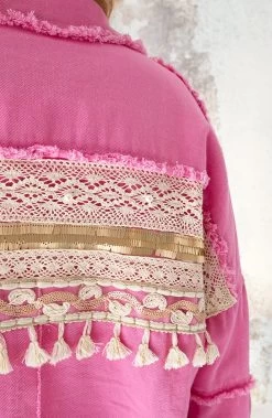 Ibiza Tassel Jacket Oversized Roze -Kleding Promotie Winkel Ibiza Tassel Jacket Oversized Roze 2 3 586x900 1