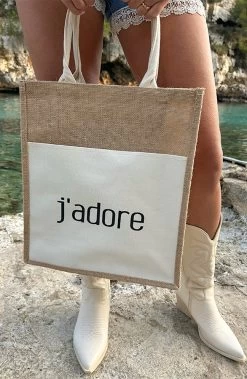 J'adore Tote Bag Beige -Kleding Promotie Winkel Jadore Tas Beige 1 586x900 1