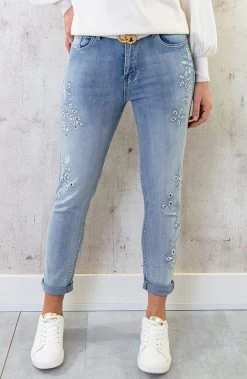 Jeans Met Embroidery Light Blue