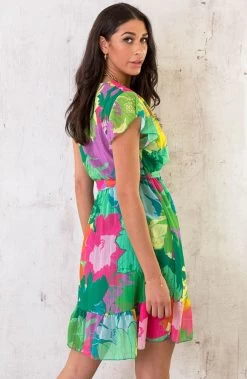 Jungle Print Ruffle Jurkje Multicolor -Kleding Promotie Winkel Jungle Print Ruffle Jurkje Multicolor 6 586x900 1