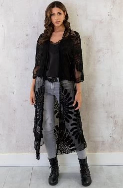 Kanten Kimono Boho Zwart -Kleding Promotie Winkel Kanten Kimono Boho Zwart 2 586x900 2