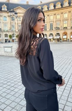 Kanten Ruffle Sleeve Blouse -Kleding Promotie Winkel Kanten Ruffle Sleeve Blouse 1 586x900 1