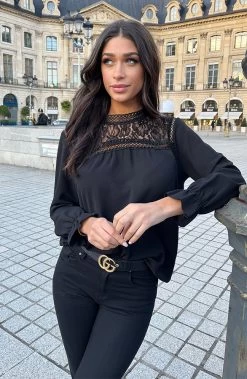 Kanten Ruffle Sleeve Blouse -Kleding Promotie Winkel Kanten Ruffle Sleeve Blouse 3 586x900 2