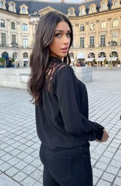 Kanten Ruffle Sleeve Blouse -Kleding Promotie Winkel Kanten Ruffle Sleeve Blouse 4 586x900 1