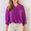Katoenen Knopen Blouse Magenta -Kleding Promotie Winkel Katoenen Knopen Blouse Magenta 1 586x900 1