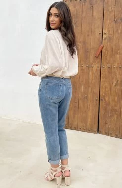 Katoenen Oversized Detail Blouse Beige -Kleding Promotie Winkel Katoenen Oversized Detail Blouse Beige 13 586x900 1