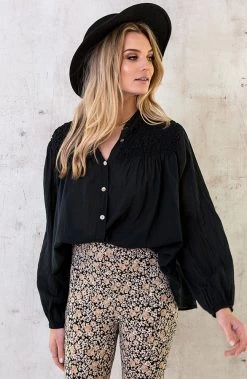 Musthave Deal Katoenen Oversized Detail Blouse -Kleding Promotie Winkel Katoenen Oversized Detail Blouse Black 4 586x900 1