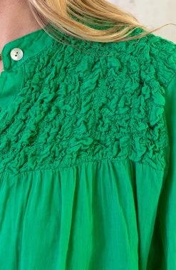 Katoenen Oversized Detail Blouse Bright Green -Kleding Promotie Winkel Katoenen Oversized Detail Blouse Bright Green 1 586x900 1