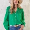 Katoenen Oversized Detail Blouse Bright Green -Kleding Promotie Winkel Katoenen Oversized Detail Blouse Bright Green 4 586x900 1