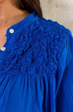 Katoenen Oversized Detail Blouse Kobalt -Kleding Promotie Winkel Katoenen Oversized Detail Blouse Kobalt 586x900 1