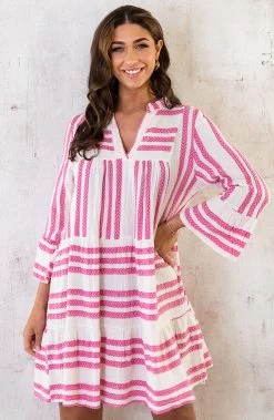 Kelim Tuniek Katoen Pink -Kleding Promotie Winkel Kelim Tuniek Katoen Fuchsia 6 586x900 1