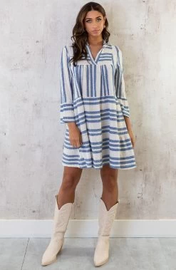 Kelim Tuniek Katoen Jeansblauw -Kleding Promotie Winkel Kelim Tuniek Katoen Jeansblauw 3 586x900 2