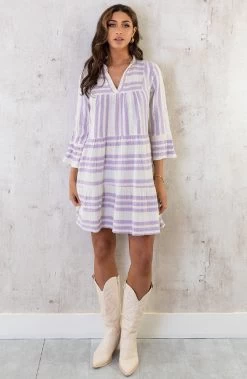 Kelim Tuniek Katoen Lila -Kleding Promotie Winkel Kelim Tuniek Katoen Lila 3 586x900 1