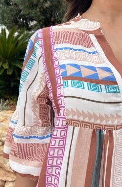 Kelim Tuniek Multicolor Beige -Kleding Promotie Winkel Kelim Tuniek Multicolor Beige 1 586x900 1