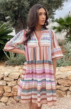 Kelim Tuniek Multicolor Beige -Kleding Promotie Winkel Kelim Tuniek Multicolor Beige 2 586x900 1