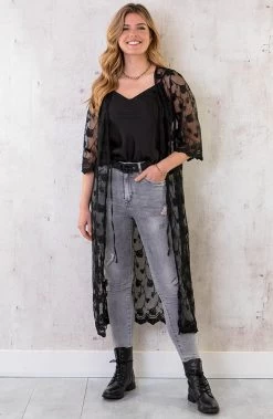 Skinny High Waisted Jeans Grijs -Kleding Promotie Winkel Kimono Bladeren Zwart 3 1 586x900 1