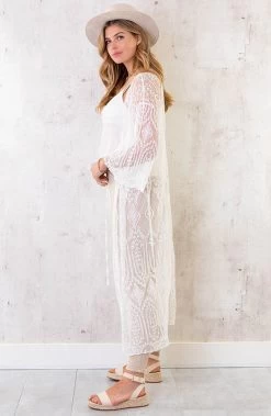 Kimono Leaves Ecru -Kleding Promotie Winkel Kimono Leaves Ecru 4 586x900 2