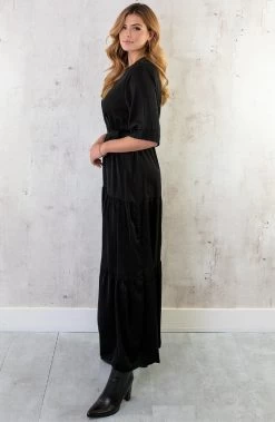 Kimono Maxi Dress Zwart -Kleding Promotie Winkel Kimono Maxi Dress Zwart 4 586x900 1