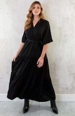 Kimono Maxi Dress Zwart -Kleding Promotie Winkel Kimono Maxi Dress Zwart 5 586x900 1