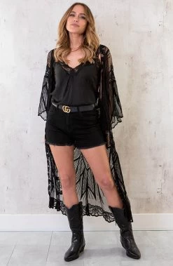 Kimono Ster Zwart -Kleding Promotie Winkel Kimono Ster Zwart 3 586x900 2