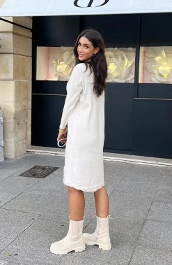 Knitted Dress Beige -Kleding Promotie Winkel Knitted Dress Beige 7 586x900 1