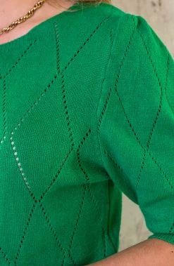 Knitted Pofmouwen Top Ruit Bright Green 12 Knitted Pofmouwen Top Ruit Bright Green -Kleding Promotie Winkel Knitted Pofmouwen Top Ruit Bright Green 1 586x900 1