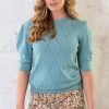 Knitted Pofmouwen Top Ruit Oase -Kleding Promotie Winkel Knitted Pofmouwen Top Ruit Oase 3 586x900 1