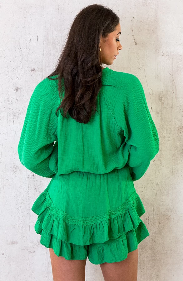 Skort Mousseline Bright Green 8 Skort Mousseline Bright Green - Afbeelding 6