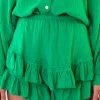 Skort Mousseline Bright Green -Kleding Promotie Winkel Knopen Blouse Mousseline Bright Green 7 586x900 1