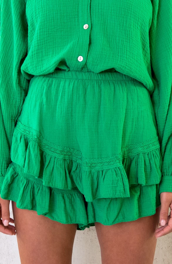 Skort Mousseline Bright Green 3 Skort Mousseline Bright Green