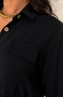 Knopen Jurk Zwart -Kleding Promotie Winkel Knopen Jurk Zwart 5 586x900 3