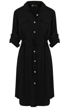 Knopen Jurk Zwart -Kleding Promotie Winkel Knopen Jurk Zwart 586x900 3