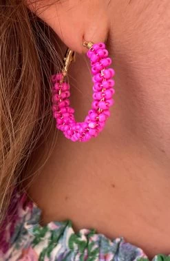 Kralen Oorbellen Fuchsia -Kleding Promotie Winkel Kralen Oorbellen Fuchsia 1 586x900 2