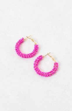 Kralen Oorbellen Fuchsia