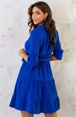 Laagjes Knopen Jurk Kobalt 10 Laagjes Knopen Jurk Kobalt -Kleding Promotie Winkel Laagjes Knopen Jurk Kobalt 6 586x900 1