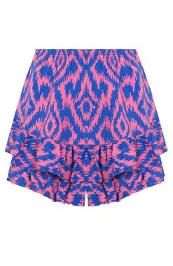 Laagjes Skort Print Kobalt Roze -Kleding Promotie Winkel Laagjes Skort Print Kobalt Roze 586x900 1