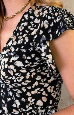 Leopard Jurk Midi Zwart -Kleding Promotie Winkel Leopard Jurk Midi Zwart 3 586x900 1