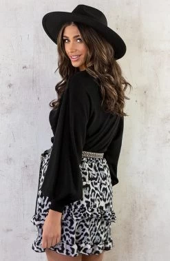 Pofmouwen Trui Zwart -Kleding Promotie Winkel Leopard Laagjes Rok Grijs 11 586x900 1