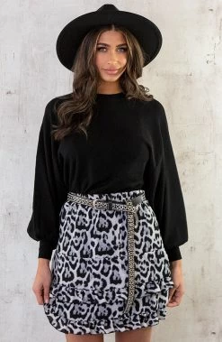 Riem Met Zilveren Details -Kleding Promotie Winkel Leopard Laagjes Rok Grijs 9 586x900 1